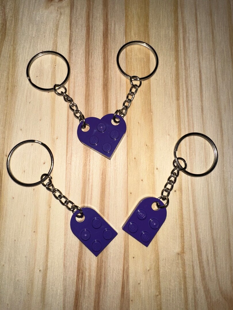 Heart Keychain Lego Heart Necklace Purple Lego Heart Keychain Keychains Per Set MakerPlace By Michaels